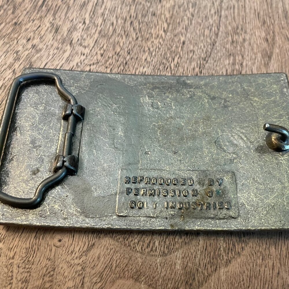 Vintage Brass Colt Revolvers "The World's Right Arm" Buckle - Picture 4 of 6